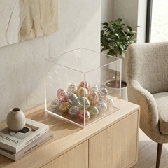 Modena kasse i akryl 20x20cm - XL, Kvadratisk 